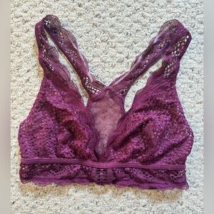 Victoria’s Secret Very Sexy Burgundy Lace and Mesh Racerback Bralette size Large